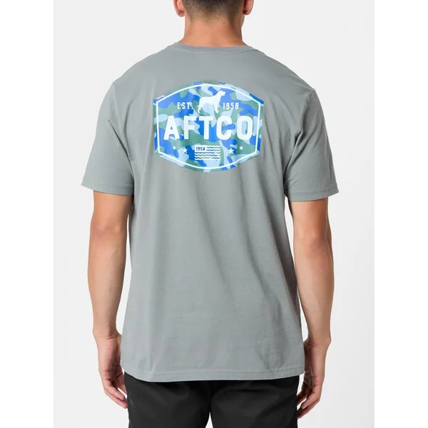 Aftco Best Friend Short Sleeve Pocket Shirt Cement