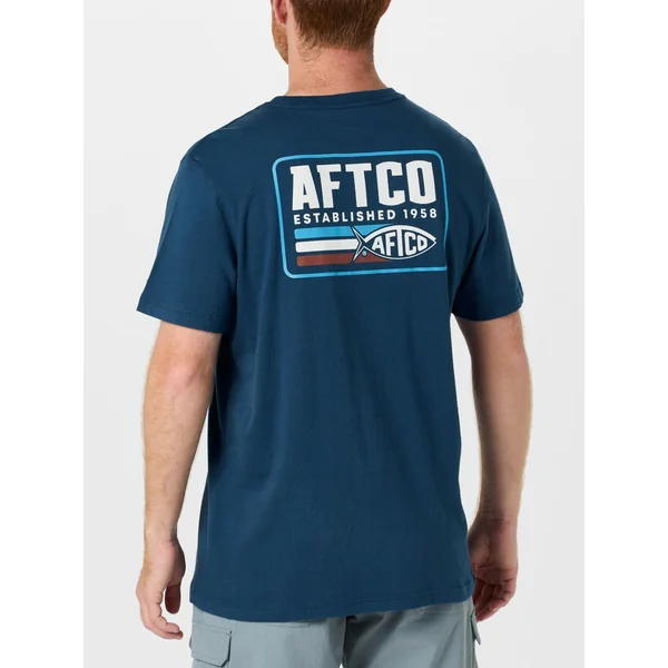 Aftco Strype Short Sleeve Shirt Naval