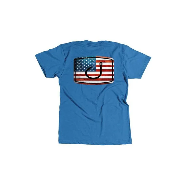 AVID Sportswear Merica Flag T-Shirt - Sea Blue Heather - L