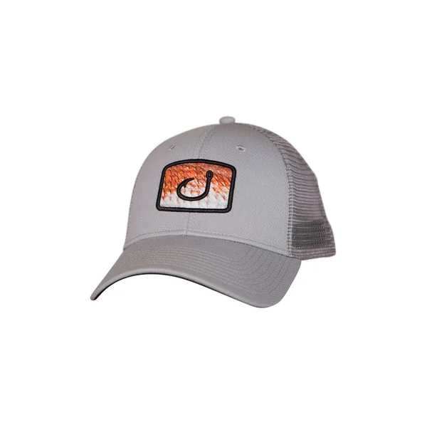 AVID Sportswear Redfish Fish Fill Trucker Hat - Grey Chambrey