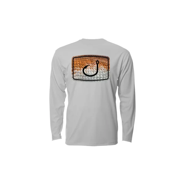 AVID Sportswear Redfish Scales AVIDry Long Sleeve Shirt - Glacier Grey - XL