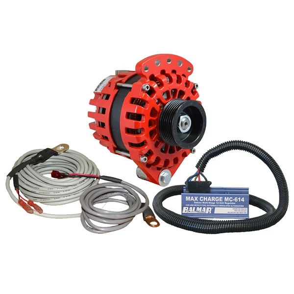 Balmar Alternator 1-2" Single Foot K6 Serpentine Pulley Regulator Temp Sensor (170A Kit - 12V)