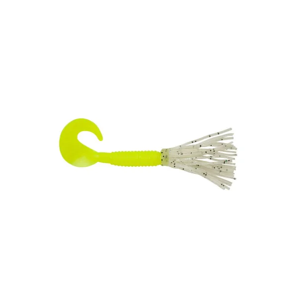 Berkley Powerbait Bearded Single Tail Grub Chartreuse Flash