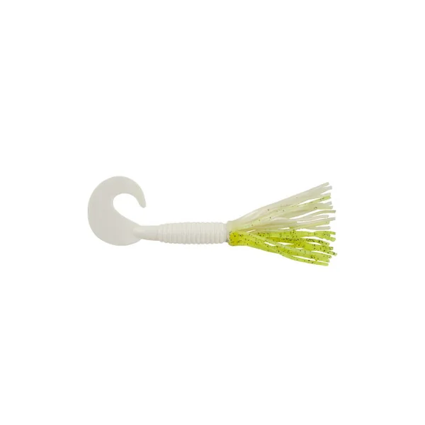 Berkley Powerbait Bearded Single Tail Grub Chartreuse Shad/White