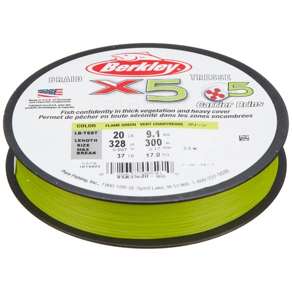 Berkley X5 Braided Line Flame Green