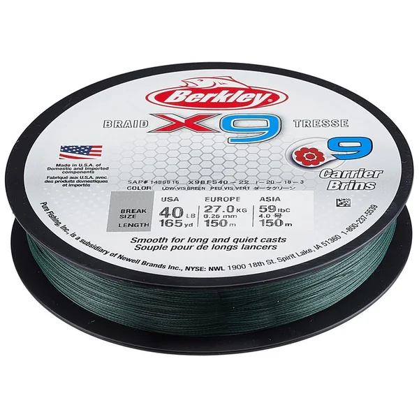 Berkley X9 Braided Line Lo-Vis Green