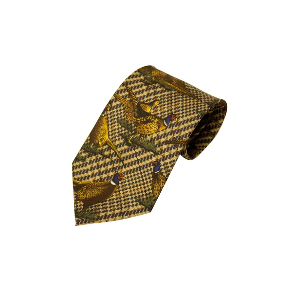 Bisley Green Large Pheasants Silk Tie