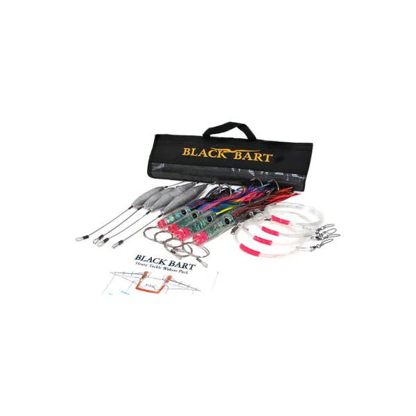 Black Bart Lures Wahoo Rigged Heavy Tackle Trolling Pack Double Hooks