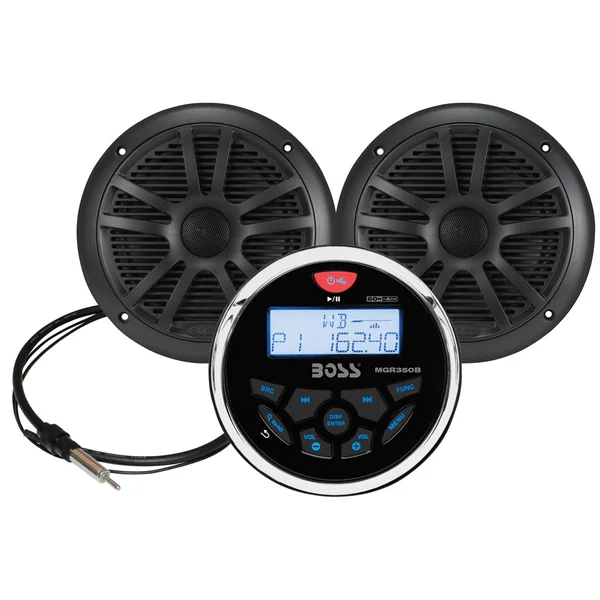 Boss Audio MCKGB350W.6 Marine Stereo 6.5" Speaker Kit (Black)