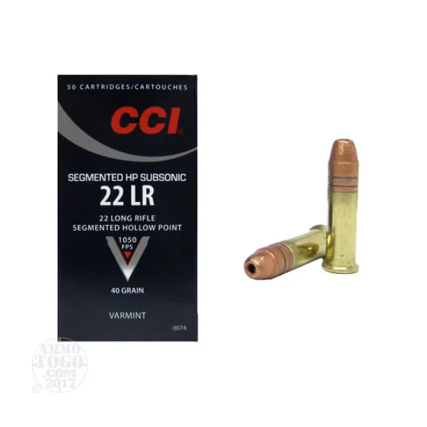 CCI .22 LR Subsonic Quik Shok 40Gr Segmented Hollowpoint (50)