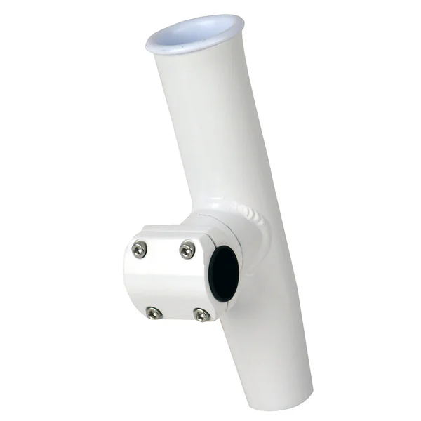 C.E. Smith Adjustable Mid Mount Rod Holder - 1-1/4" or 1-5/16" OD - White Powder Coat Aluminum w/Sleeve Hex Key [53774]