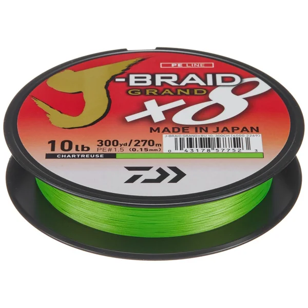 Daiwa J-Braid Grand 8X Braided Line Chartreuse