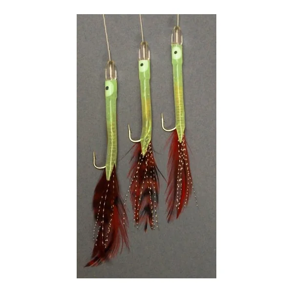 Dennett 3 Hook Hokkai Luminous Eel Feather Rigs