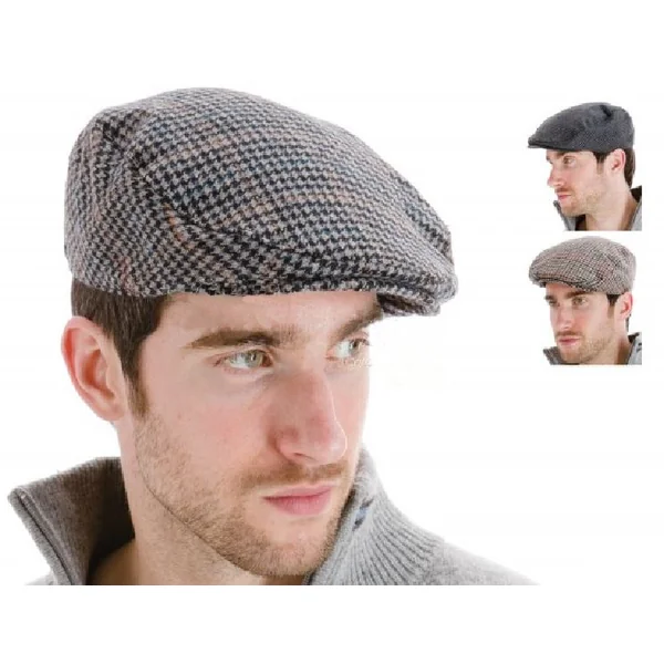 Dennett Mens Flat Cap With Wool