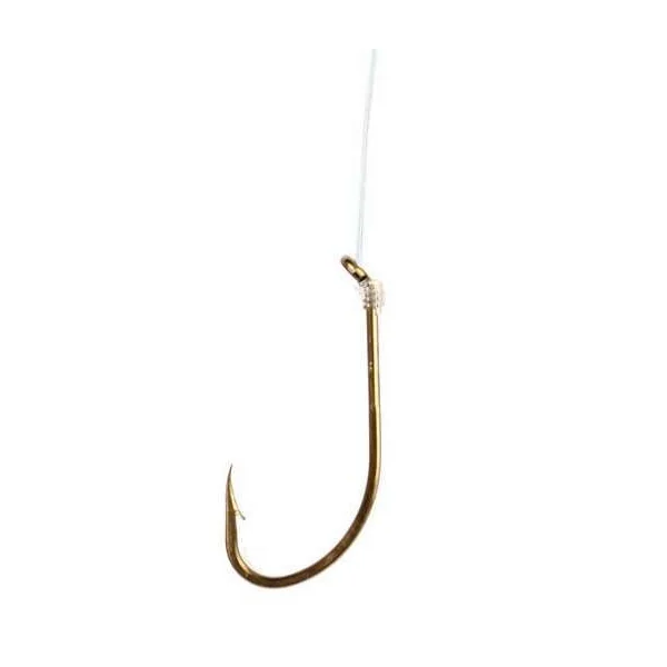 Eagle Claw 032H Plain Shank Snelled Hook - Size 6