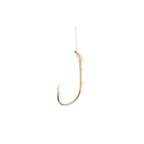 Eagle Claw Lazer Sharp 9212H Baitholder Snelled Hooks Gold 18'' - 6/0