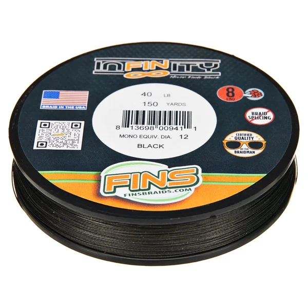 FINS Infinity Braided Line Black