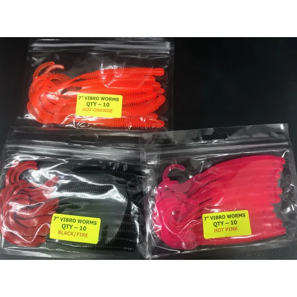 Fisheagle Vibro Worms 7in 10pc