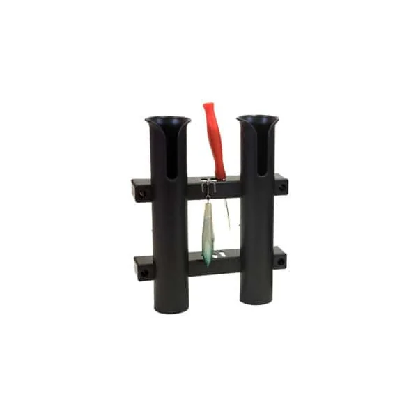 Fish-On! Plastic Double Rod Holder Black