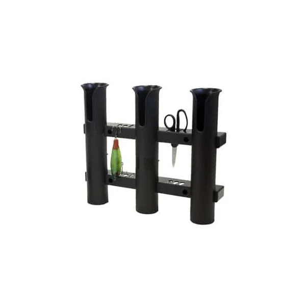 Fish-On! Plastic Triple Rod Holder Black