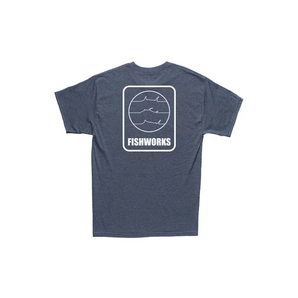 Fishworks Fine Lines Short Sleeve T-Shirt - Navy Heather L