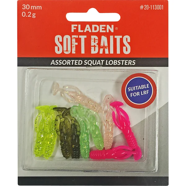 Fladen 10pk Assorted Squat Lobster Softbait Lures 3cm 0.2g