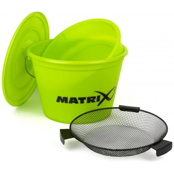 Fox Matrix Bucket Set with Tray And Riddle - Lime