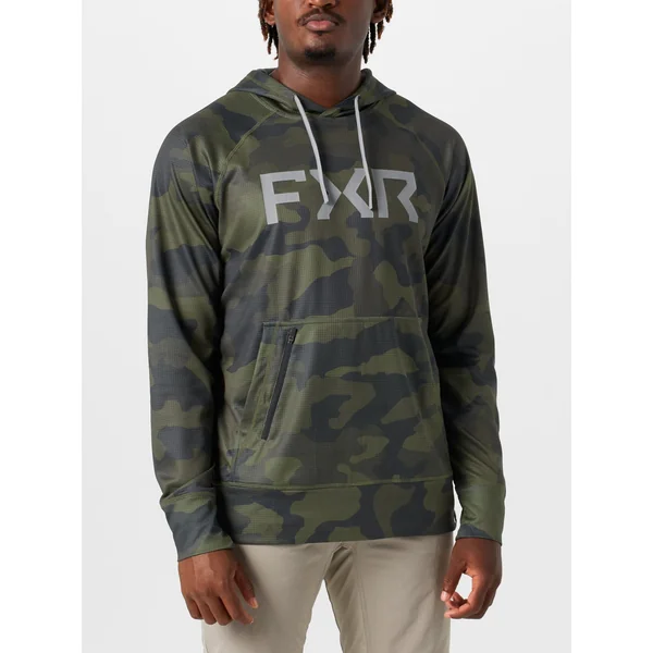 FXR Pilot UPF Hoodie Army/Camo Grey