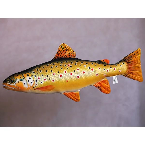 Gaby Brown Trout Fish Pillow