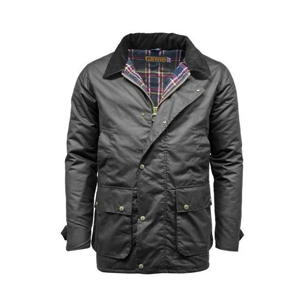 Game Mens Winchester Padded Antique Waxed Cotton Jacket