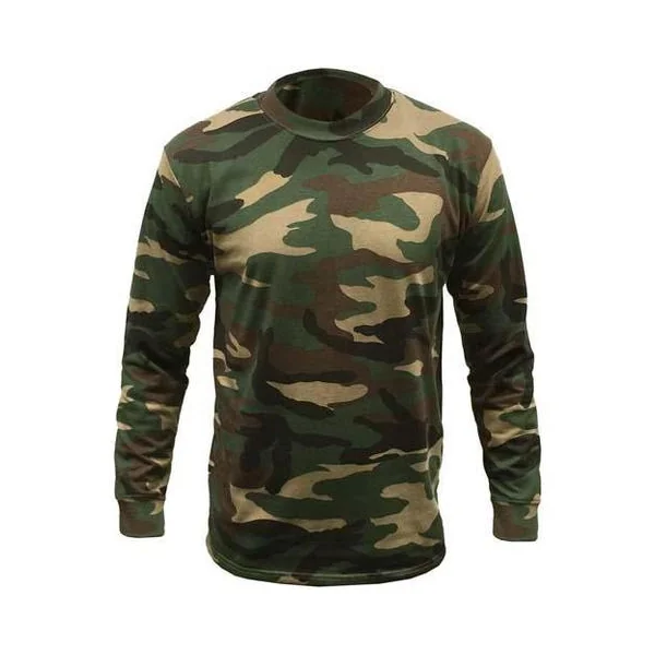 Game Mens Woodland Camouflage Long Sleeve T-Shirt