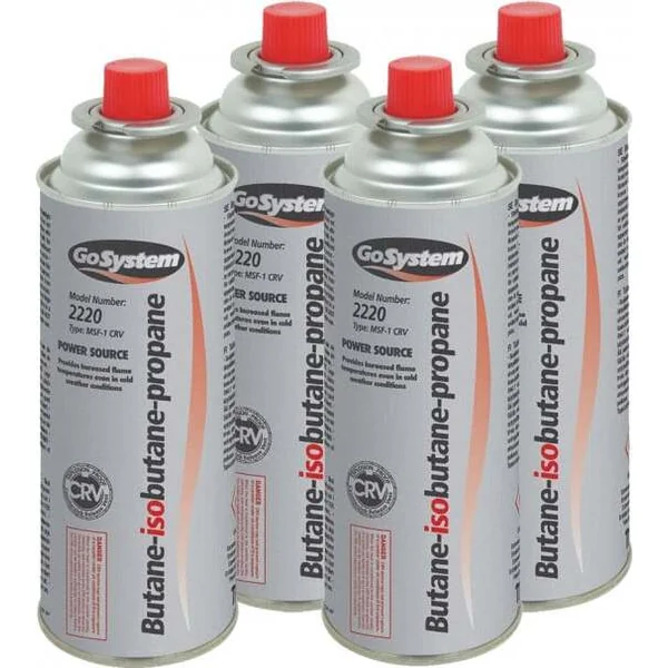 GoSystem Bayonet Butane Cartridge 227G Pack 4
