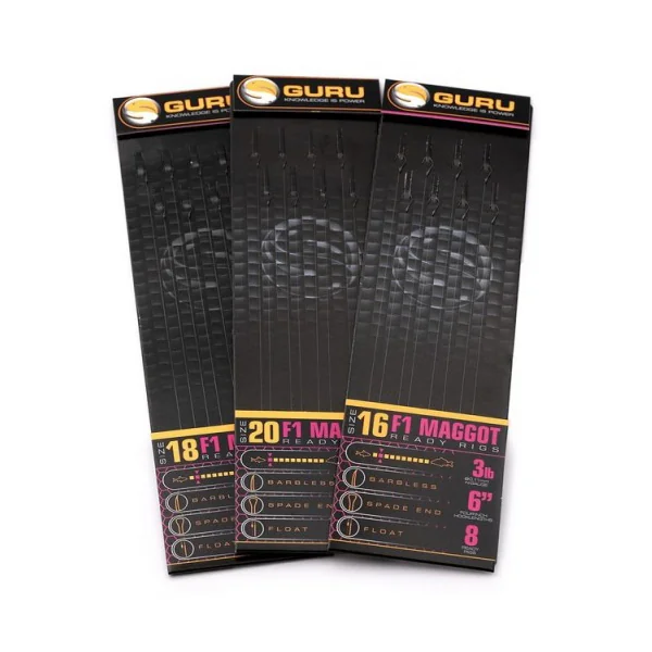 Guru F1 Maggot Hook Rigs 6in