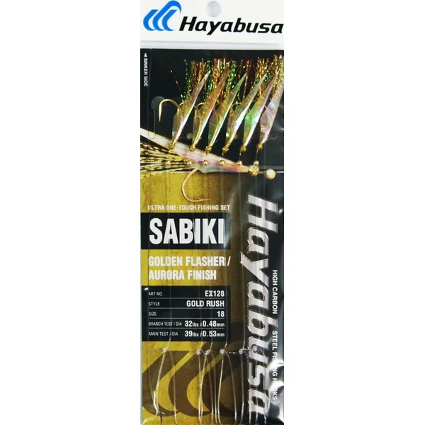 Hayabusa Golden Flasher Rig 6 Hook Sz16