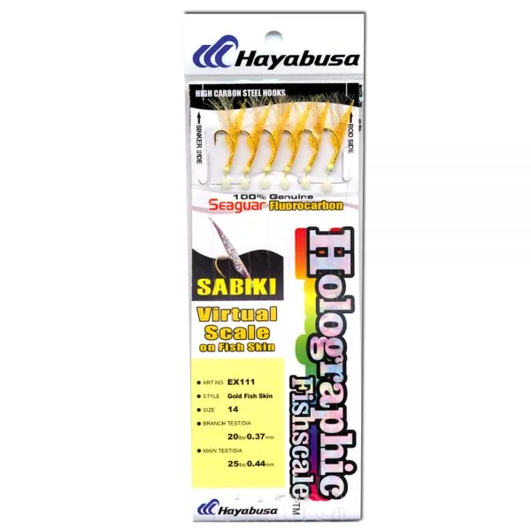 Hayabusa Sabiki Gold Fish Skin 6 Hook Sea Rig