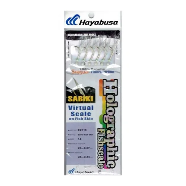 Hayabusa Sabiki Silver Fish Skin 6 Hook Sea Rig