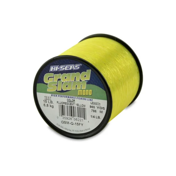 Hi-Seas Grand Slam Mono 1/4 lb. Spool Fluorescent Yellow GSM-Q-15FY