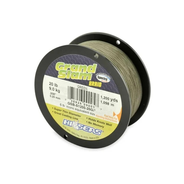 Hi-Seas GSB-F1200-20GR Grand Slam Braid 1200yds