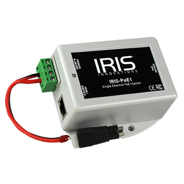 Iris Single Channel PoE Injector - 8-36VDC Input Voltage 48VDC Output [POE1]
