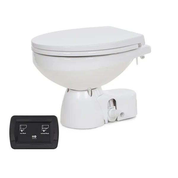 Jabsco Quiet Flush E2 Fresh Water Toilet Regular Bowl - 12V Soft Close Lid [38045-4192RSP]