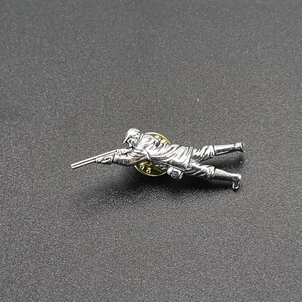 Just Fish Pewter Lapel Pin Shooter