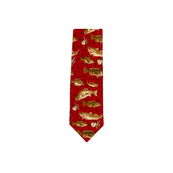 Just Fish Sea Fish Silk Tie, Red