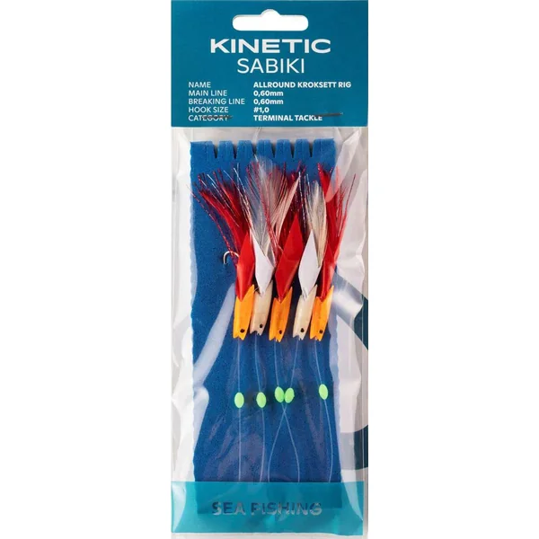 Kinetic Sabiki Allround Kroksett #1/0 Red/White