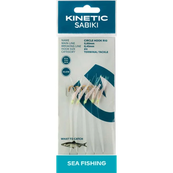 Kinetic Sabiki Circle Hook Fishskin/Flash Rig