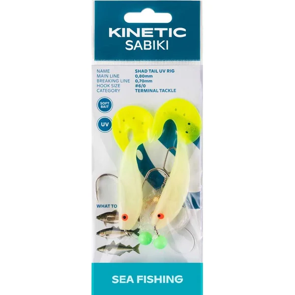 Kinetic Sabiki Shad Tail UV #6/0 Rig