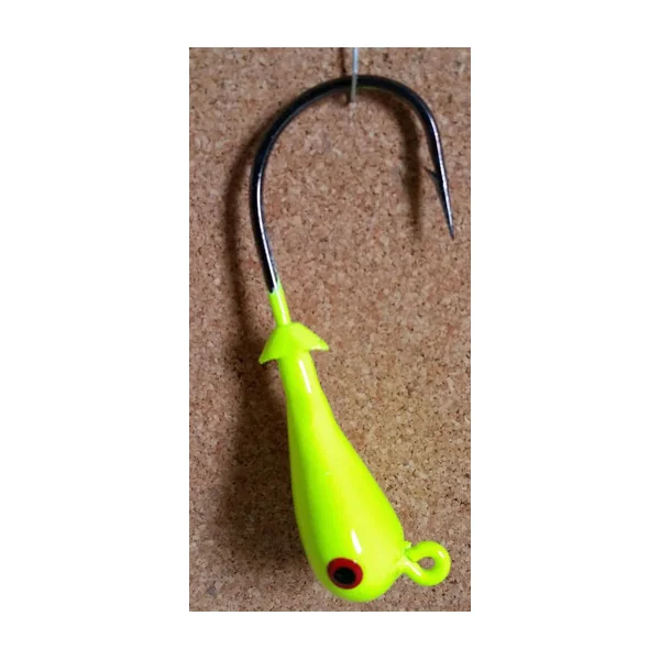 Mission Fishin Double Barbed 1oz 6/0 Chartreuse Jig Heads