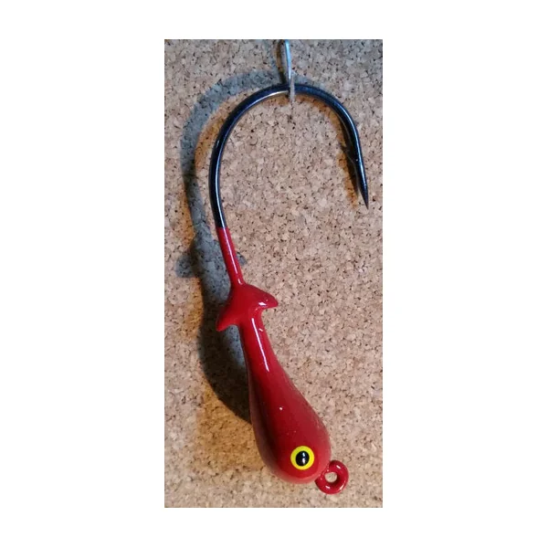 Mission Fishin Double Barbed 3/8oz 3/0 Red Jig Heads