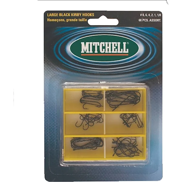 Mitchell Large Kirby Hooks 8,6,4,2,1,1/0 - 60pc