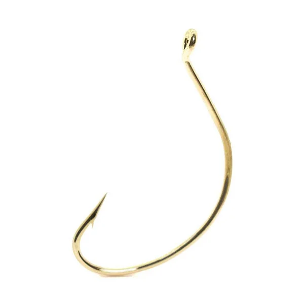 Mustad 37162 2/0 Gold Wide Gap English Bait Hook