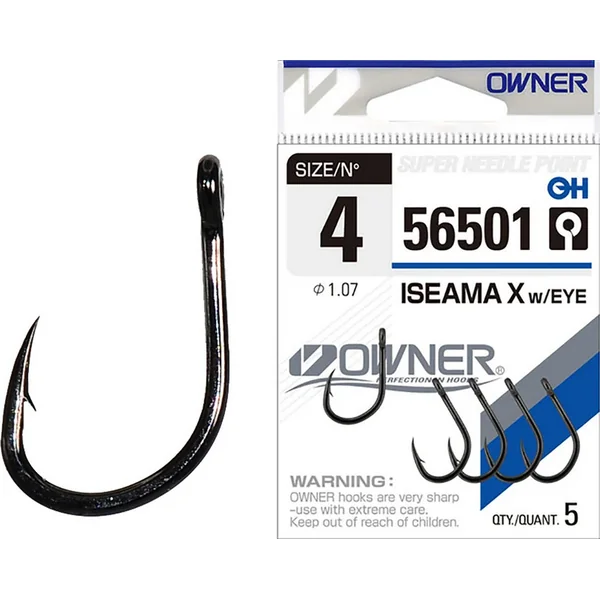 Owner C-5X Carp Iseama X-strong Eyed Hooks